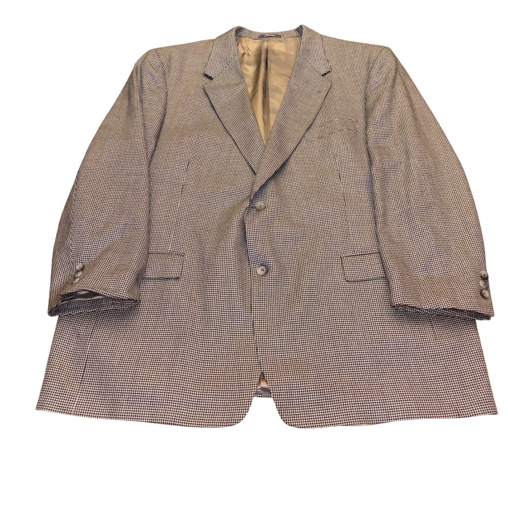 Vintage | Hart Schaffner Marx | Mens 50R | Houndstooth Sport Coat Blazer | USA